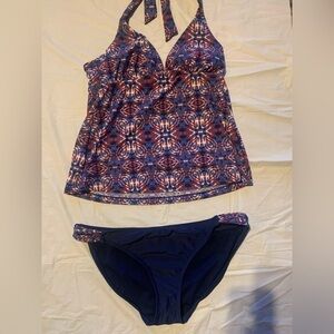 Converse One Star Medium Tankini and Large Bottom‎ Red White and Blue Swim Set